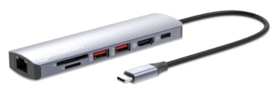 Imagen de Docking USB-C  7 Ptos, HDMI, USB-C, 2xUSB-A, RJ45, SD/Micro SDD