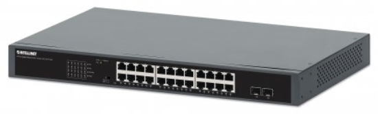 Imagen de PoE Switch GB 24 ptos 19" 30W/pto, 370W, 2 SFP Ports