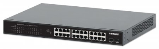 Imagen de PoE Switch GB 24 ptos 19" 30W/pto, 370W, 2 SFP Ports