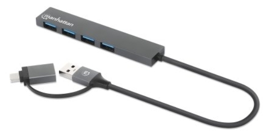 Imagen de HUB USB-A/C  V3.2  4 Ptos A, 5 Gbps