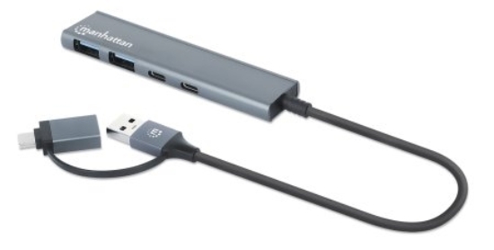 Imagen de HUB USB-A/C V3.2  2 Ptos A, 2 Ptos C, 5 Gbps