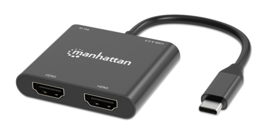 Imagen de Convertidor USB-C a HDMI 2 puertos 4K - MST