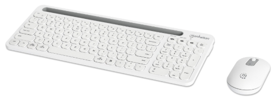 Imagen de Teclado y Mouse Optico Inalambrico 2.4G & Bluetooth Blanco Combo Tecla Tijera