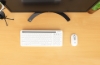 Imagen de Teclado y Mouse Optico Inalambrico 2.4G & Bluetooth Blanco Combo Tecla Tijera