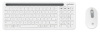 Imagen de Teclado y Mouse Optico Inalambrico 2.4G & Bluetooth Blanco Combo Tecla Tijera