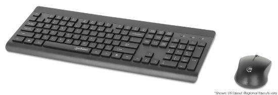 Imagen de Teclado y Mouse Optico Inalambrico 2.4G Negro combo