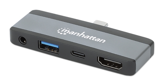 Imagen de Docking USB-C  4 ptos, HDMI/USB-A/3.5mm/USB-C PD, Sin cable