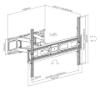 Imagen de Soporte TV p/pared 40kg, 37" a 80" Articulado