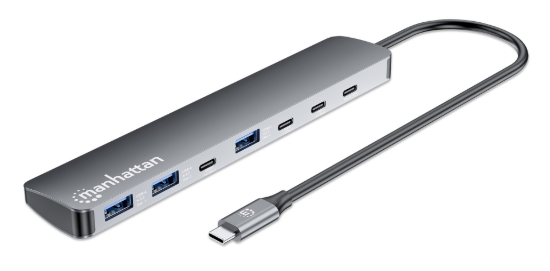 Imagen de Hub USB-C V3.2, 3 ptos A + 3 ptos C + PD, 10Gb, 100W