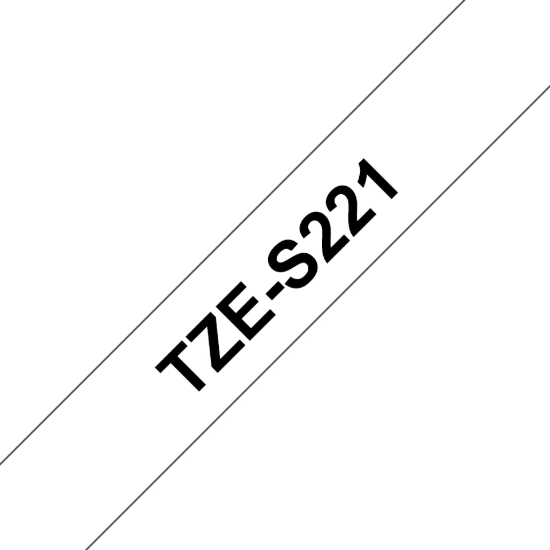 Imagen de BROTHER MOBILE, EOL REFER TO TZES221G, 0.35 IN X 26.2 FT (9MM X 8M), BLACK INK ON WHITE EXTRA-STRENGTH ADHESIVE LABEL
