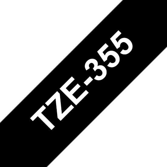 Imagen de BROTHER MOBILE, REFER TO TZE355G INCREMENTS OF 6, P-TOUCH, STD LAMINATED TAPES, 1IN X 26.2FT WHITE ON BLACK (WARNING: CANCER RISK FROM EXPOSURE TO BISPHENOL S (BPS)