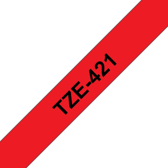Imagen de BROTHER MOBILE, P-TOUCH, STANDARD LAMINATED TAPES, 3/8IN X 26.2FT BLACK ON RED