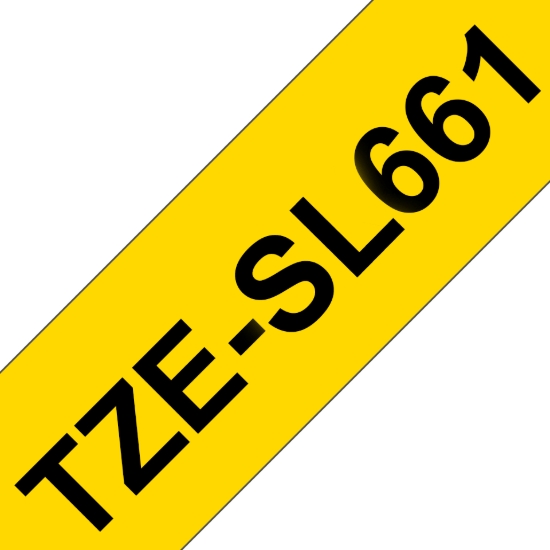 Imagen de BROTHER MOBILE, 1.5IN X 26.2 FT (36MM X 8M), 3/8IN (9.5MM) PRINTABLE HEIGHT, BLACK INK ON YELLOW SELF-LAMINATING LABEL
