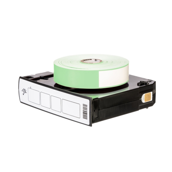 Imagen de ZEBRA, CONSUMABLES, GREEN HC100 AND ZD510 Z-BAND DIRECT POLYPROPYLENE WRISTBAND CARTRIDGE, DIRECT THERMAL, 1" X 11", PERFORATED, 200 WRISTBANDS PER CARTRIDGE, 6 CARTRIDGES PER CASE, PRICED PER CASE