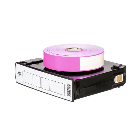 Imagen de ZEBRA, CONSUMABLES, PURPLE HC100 AND ZD510 Z-BAND DIRECT POLYPROPYLENE WRISTBAND CARTRIDGE, DIRECT THERMAL, 1" X 11", PERFORATED, 200 WRISTBANDS PER CARTRIDGE, 6 CARTRIDGES PER CASE, PRICED PER CASE