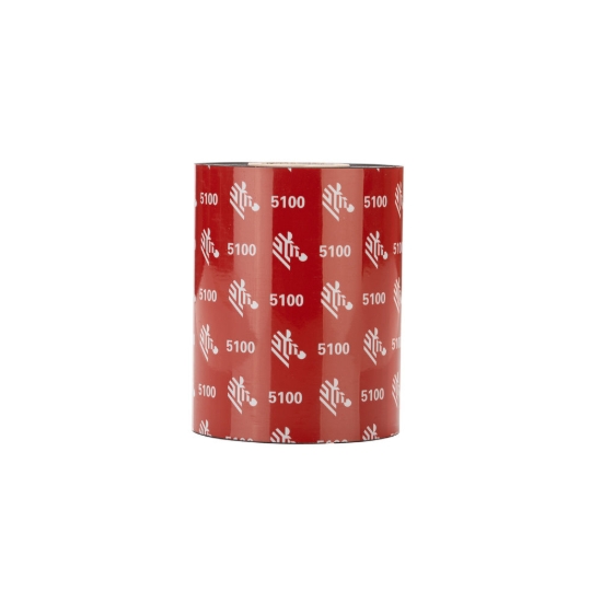 Imagen de ZEBRA, CONSUMABLES, 5100 RESIN RIBBON, 110MM, 4.33" X 1476', 1" CORE, 6 ROLLS PER CASE