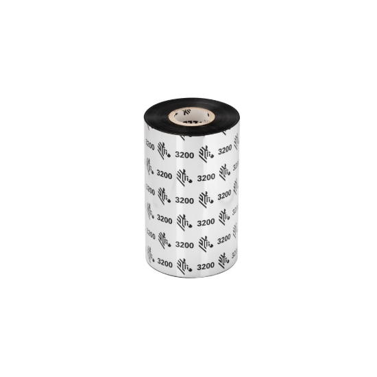Imagen de ZEBRA, CONSUMABLES, 3200 WAX/RESIN RIBBON, 100MM X 300M, 4.33" X 984', 1" CORE, 6 ROLLS PER CASE