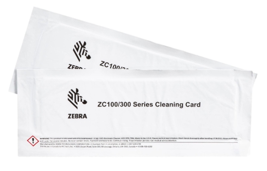 Imagen de ZEBRACARD, CONSUMABLES, CLEANING CARD KIT (IMPROVED), ZC100 / 300, 2 CARDS