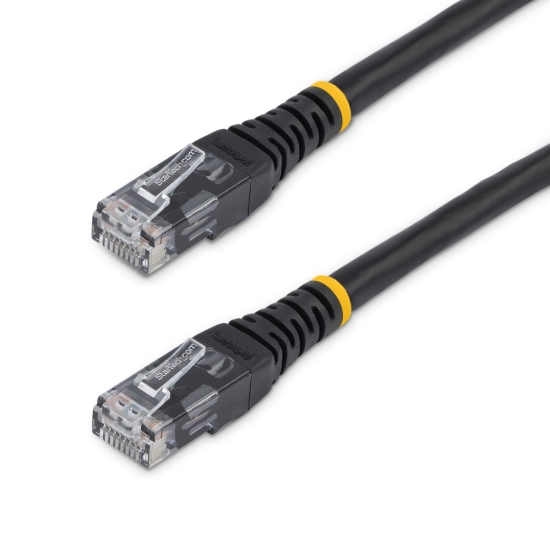 Imagen de StarTech.com 3ft CAT6 Ethernet Cable, 10 Gigabit Molded RJ45 650MHz 100W PoE Patch Cord, CAT 6 10GbE UTP Network Cable with Strain Relief, Black, Fluke Tested/Wiring is UL Certified/TIA - Category 6 -