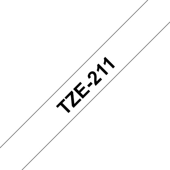 Imagen de BROTHER MOBILE, ORDER IN INCREMENTS OF 6, P-TOUCH, STANDARD LAMINATED TAPES, 1/4IN X 26.2FT BLACK ON WHITE