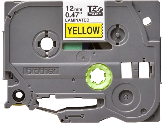 Imagen de BROTHER MOBILE, INCREMENTS OF 6, P-TOUCH, STANDARD LAMINATED TAPES, 1/2IN X 26.2FT BLACK ON YELLOW
