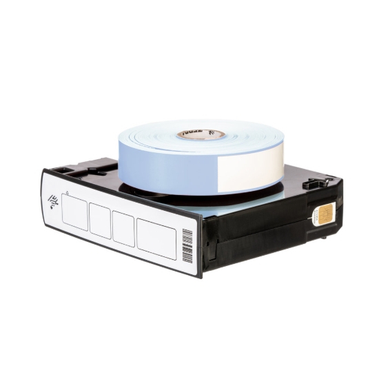 Imagen de ZEBRA, CONSUMABLES, BLUE HC100 AND ZD510 Z-BAND COMFORT POLYPROPYLENE WRISTBAND CARTRIDGE, DIRECT THERMAL, 1" X 11", PERFORATED, 300 WRISTBANDS PER CARTRIDGE, 6 CARTRIDGES PER CASE, PRICED PER CASE