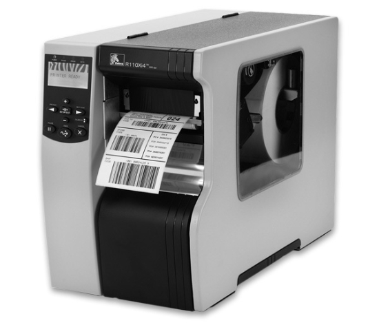Imagen de ZEBRA AIT, R110XI4, RFID PRINTER, 300DPI, SERIAL, PARALLEL, USB, ZEBRANET 10/100 PRINT SERVER, NA 120 VAC CORD, REWIND WITH PEEL, 16MB SDRAM, ZPLII AND XML, CLEAR MEDIA SIDE DOOR AND HANGER, CONFIG FO