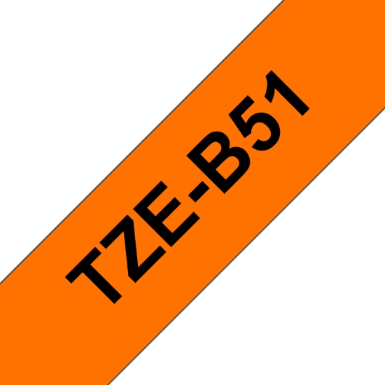 Imagen de BROTHER MOBILE, MOQ OF 6, 24MM (0.94") BLACK ON FLUORESCENT ORANGE TAPE FOR P-TOUCH 5M (16.4 FT) MASTER PACK QTY 6 TAPES
