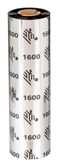 Imagen de ZEBRA AIT, CONSUMABLES, WAX RIBBON, 110MMX450M, 1600, ECONOMY WAX, 25MM CORE, 18 ROLLS PER BOX, PRICE PER BOX