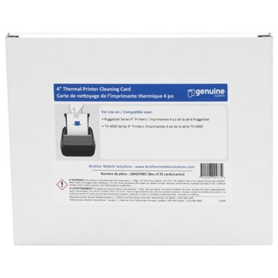 Imagen de BROTHER MOBILE, PRINTHEAD CLEANING SHEET, 4"X6", 1 PACK, 25 SHEETS, USED FOR CLEANING THE PRINTER'S PRINTHEAD, COMPATIBLE WITH RJ4200, TD4D, TD4T, TJ4