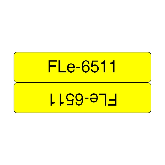 Imagen de BROTHER MOBILE, 0.82 IN X 1.7 IN (21MM X 45MM), 0.41 IN X 1.7 IN (10.5MM X 45MM) FOLDED, POLYESTER FLAG BLACK INK ON YELLOW LABEL, 72 LABELS