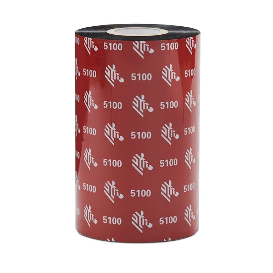 Imagen de ZEBRA, CONSUMABLES, 5100 RESIN RIBBON, 1.3" X 244', 0.5" CORE, 12 ROLLS PER CASE, PRICED PER CASE