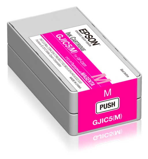 Imagen de EPSON, CONSUMABLES, MAGENTA GJIC5(M) INKJET CARTRIDGE, COLORWORKS C831 COMPATIBLE, PRICED PER CARTRIDGE