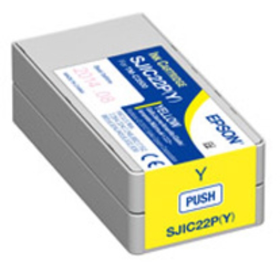 Imagen de EPSON, TM-C3500, CONSUMABLES, SJIC22P (Y), YELLOW INK CARTRIDGE FOR COLORWORKS TM-C3500
