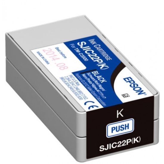 Imagen de EPSON, TM-C3500, CONSUMABLES, SJIC22P (K), BLACK INK CARTRIDGE FOR COLORWORKS TM-C3500