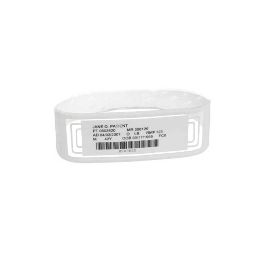 Imagen de ZEBRA AIT, CONSUMABLES, PATIENT ID SOLUTION, WRISTBAND/LABELS, PET, 4.25 X 11IN (108X279MM); OMNIBAND, ADHESIVE CLOSURE, ADULT, 500/CASE