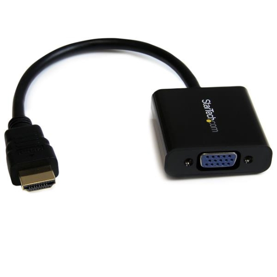 Imagen de StarTech.com Adaptador Conversor de Vídeo HDMI a VGA HD15 - Cable Convertidor - 1920x1200 - 1080p - Adaptador de vídeo - HDMI macho a HD-15 (VGA) hembra - 24.5 cm - negro - compatibilidad con 1080p, a