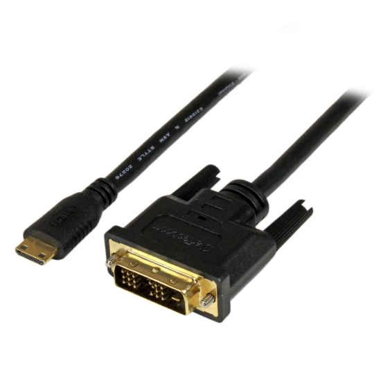 Imagen de StarTech.com Adaptador Cable Conversor de 2m Mini HDMI a DVI-D para Tablet y Cámara - Cable adaptador - DVI-D macho a 19 pin mini HDMI Type C macho - 2 m - blindado - negro