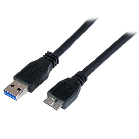 Imagen de StarTech.com Cable Certificado 1m USB 3.0 Super Speed SS Micro USB B Macho a USB A Macho Adaptador - Negro - Cable USB - Micro-USB tipo B (M) a USB Tipo A (M) - USB 3.0 - 1 m - negro - para P/N: DKT30