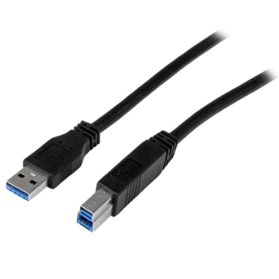 Imagen de StarTech.com Cable Certificado 2m USB 3.0 Super Speed SS USB B Macho a USB A Macho Adaptador para Escáner Impresora - Negro - Cable USB - USB Type B (M) a USB Tipo A (M) - USB 3.0 - 2 m - moldeado - n
