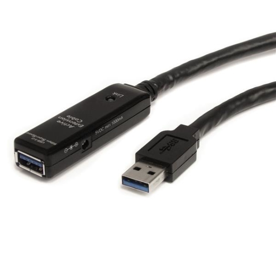 Imagen de StarTech.com Cable Extensor Alargador USB 3.0 SuperSpeed Activo de 10m - USB A Macho a Hembra - Negro - Cable alargador USB - USB Tipo A (M) a USB Tipo A (H) - USB 3.0 - 10 m - activo - negro - para P