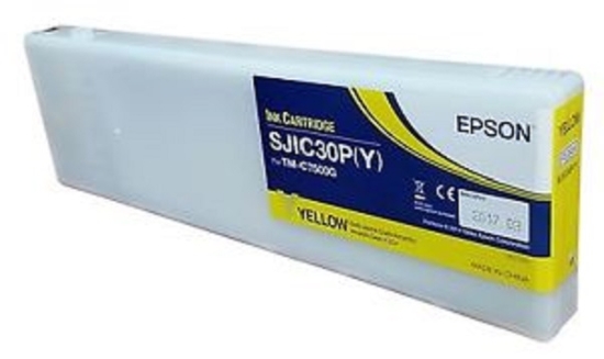 Imagen de EPSON, TM-C7500G, CONSUMABLES, SJIC30P(Y), GLOSS YELLOW INK CARTRIDGE FOR COLORWORKS TM-C7500