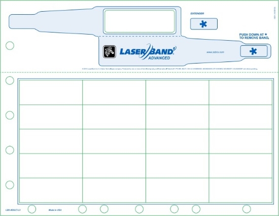 Imagen de ZEBRA AIT, CONSUMABLES, WRISTBAND/LABELS, PAPER/PET, 8.5X11IN (216X279MM); LASER, LASERBAND 2 ADVANCED, ADHESIVE CLOSURE, ADULT, HOLE PUNCHED, 1000 SHEETS/BOX, PRICED PER BOX