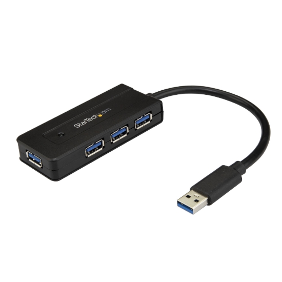 Imagen de StarTech.com Hub Concentrador Portátil USB 3.0 SuperSpeed de 4 Puertos de 5Gbps con Carga Rápida - Ladrón USB 3.1 Gen 1 Tipo A - Alimentado por el Bus USB o Autoalimentado - Negro (ST4300MINI) - Hub -
