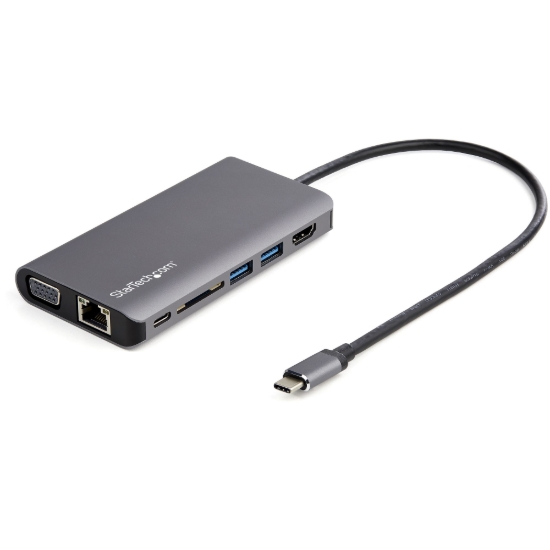 Imagen de StarTech.com Adaptador Multipuertos USB-C con HDMI o VGA y Cable de Conexión Largo - Mini Docking Station USB Tipo C con Lector SD (DKT30CHVAUSP) - Estación de conexión - USB-C - VGA, HDMI - 1GbE