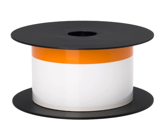 Imagen de BROTHER MOBILE, 2" WIDE TT CONT 1/2" ORANGE HEADER WHITE LABEL (USE BMSLPR03XX RIBBONS), 2.8MIL,5+YRS,5"OD/1"CORE,75FT/ROLL,1ROLL/UNIT (WARNING: CANCER RISK FROM EXPOSURE TO BISPHENOL S (BPS)