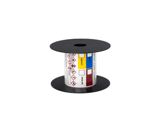 Imagen de BROTHER MOBILE, 3"X5" TT GHS SECONDARY CONTAINER PREPRINTED WHITE LABEL (USE BMSLPR03XX RIBBONS),3MIL,5+YRS,5"OD/1"CORE,250LBLS/ROLL,1ROLL/UNIT (WARNING: CANCER RISK FROM EXPOSURE TO BISPHENOL S (BPS)