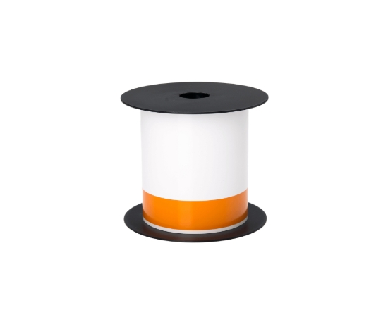 Imagen de BROTHER MOBILE, 4" WIDE TT ARC FLASH CONT 1" ORANGE HEADER WHITE LABEL (USE BMSLPR03XX RIBBONS), 5 YEARS,5"OD/1"CORE,75FT/ROLL, 1 ROLL/UNIT (WARNING: CANCER RISK FROM EXPOSURE TO BISPHENOL S (BPS)