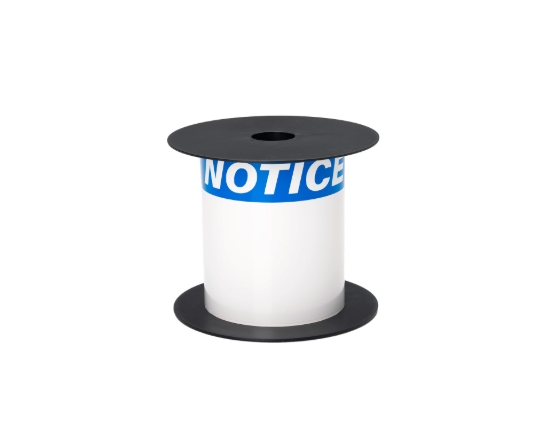 Imagen de BROTHER MOBILE, 4"X6" TT ANSI/OSHA NOTICE 1-1/8" BLUE HEADER WHITE VINYL LABEL (USE BMSLPR03XX RIBBONS),3MIL,5+YRS,5"OD/1"CORE,200LBLS/ROLL,1ROLL/UNIT (WARNING: CANCER RISK FROM EXPOSURE TO BISPHENOL