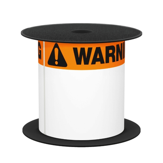 Imagen de BROTHER MOBILE, 4"X6" TT ANSI/OSHA WARNING 1-1/8" ORG HEADER WHITE VINYL LABEL (USE BMSLPR03XX RIBBONS),3MIL,5+YRS,5"OD/1"CORE,200LBLS/ROLL,1ROLL/UNIT (WARNING: CANCER RISK FROM EXPOSURE TO BISPHENOL